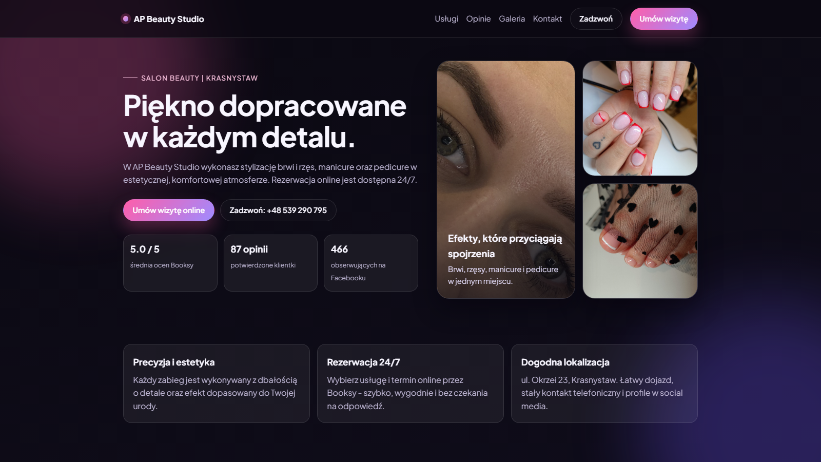 Podgląd strony AP Beauty Studio