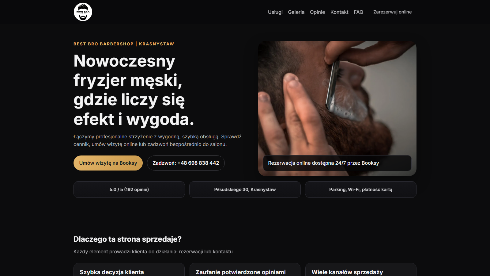 Podgląd strony BEST BRO Barbershop